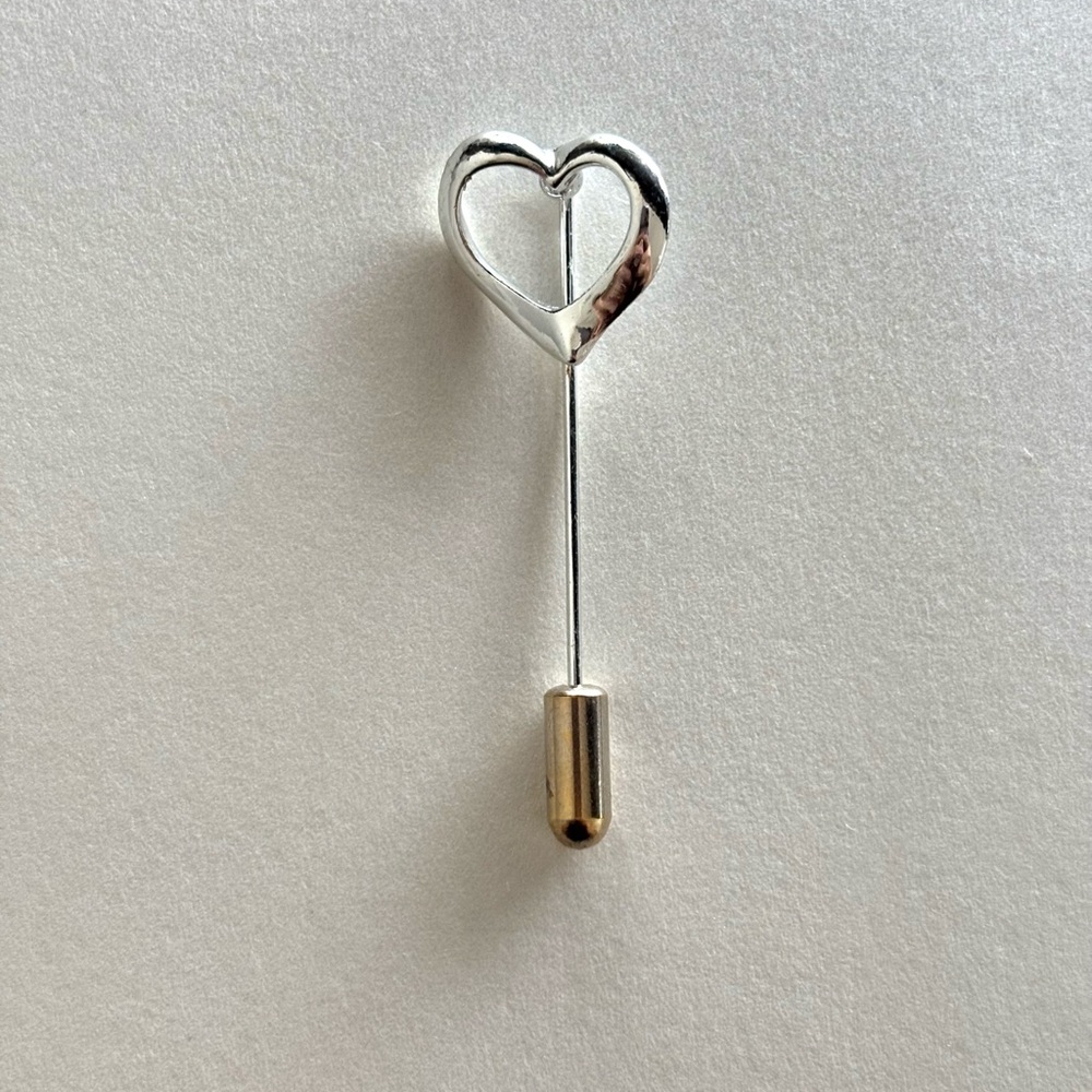 Silver Heart Stick Pin